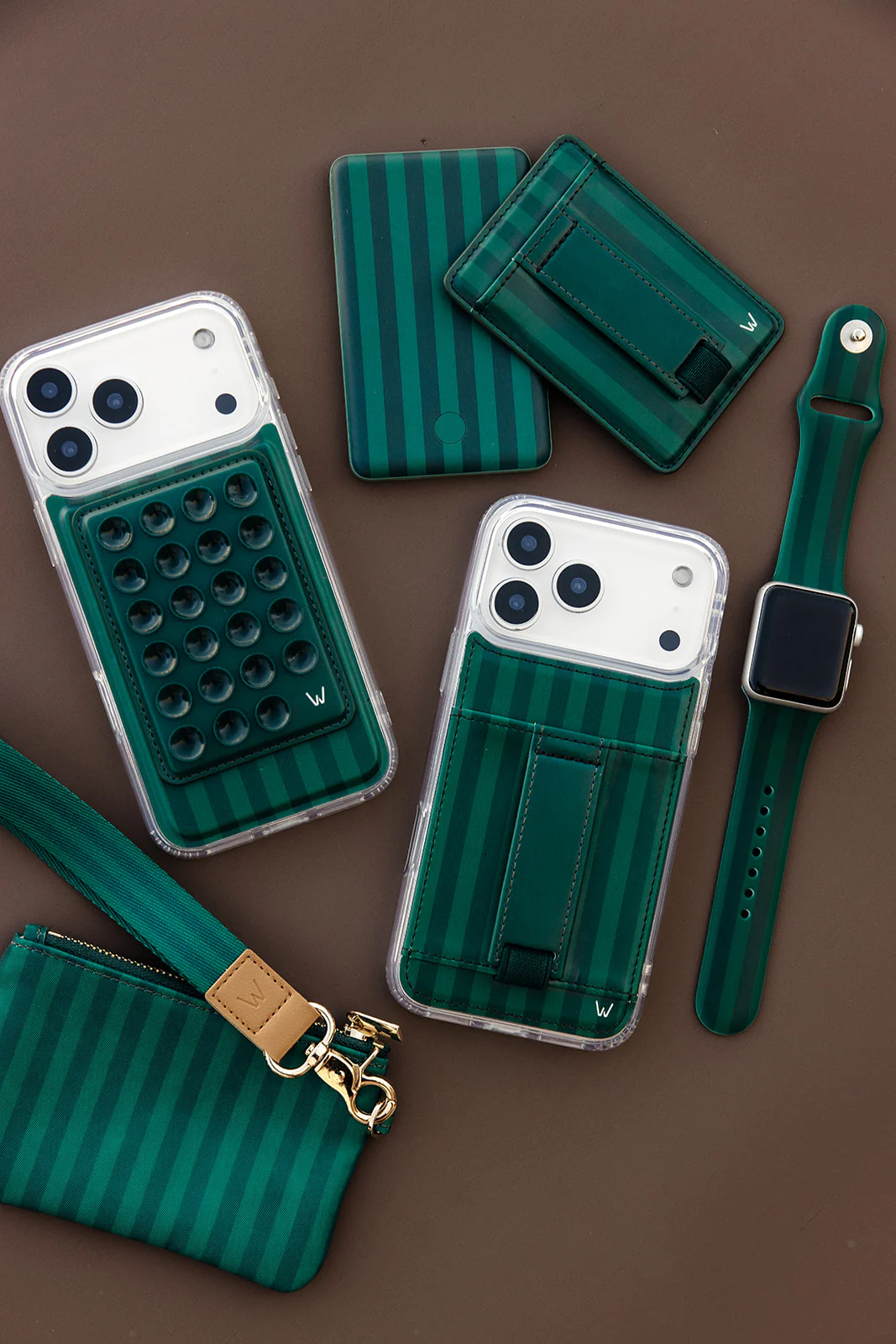 Evergreen Stripe Zipper Pouch - Image 3